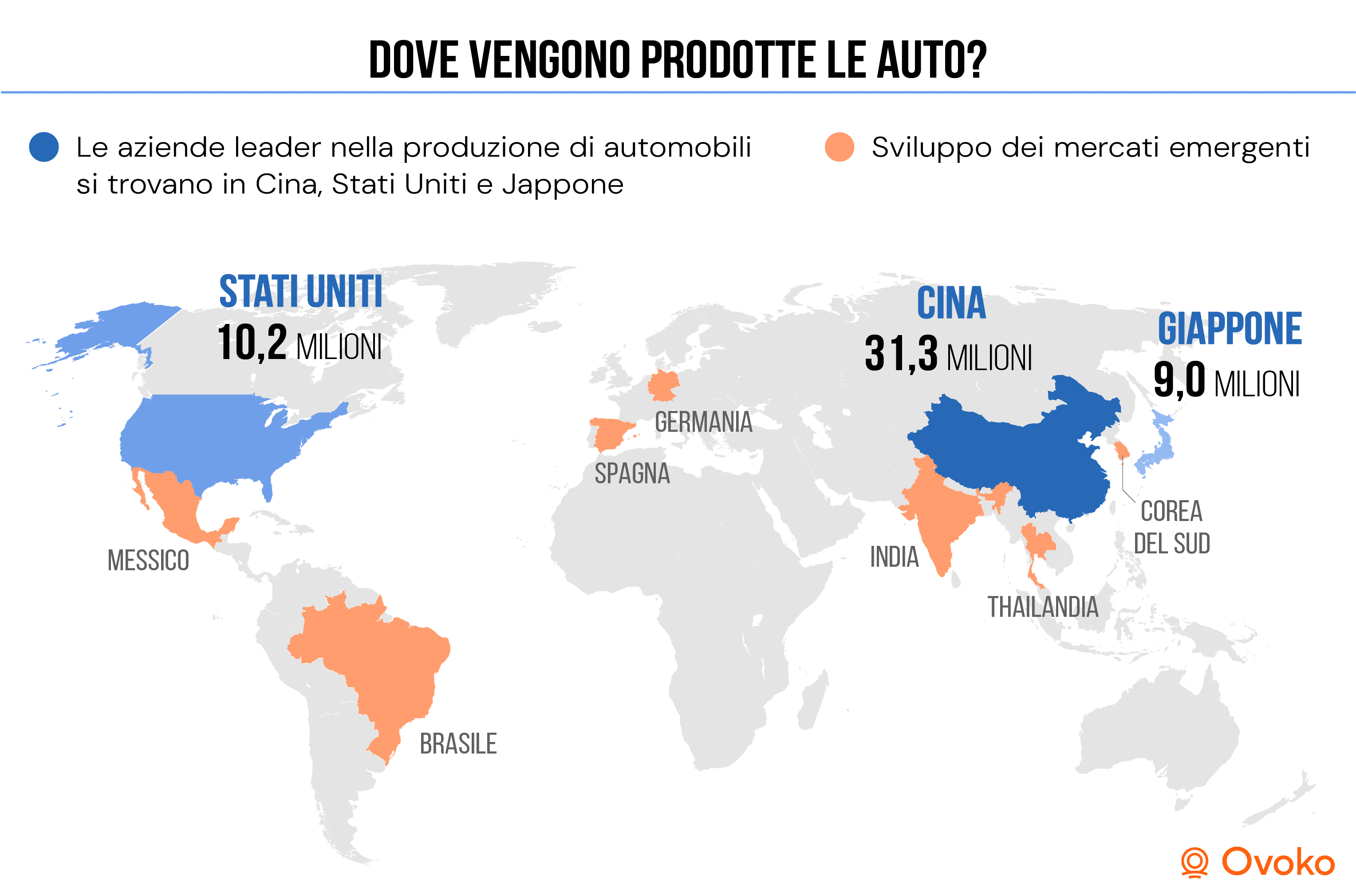 Dove si producono più automobili